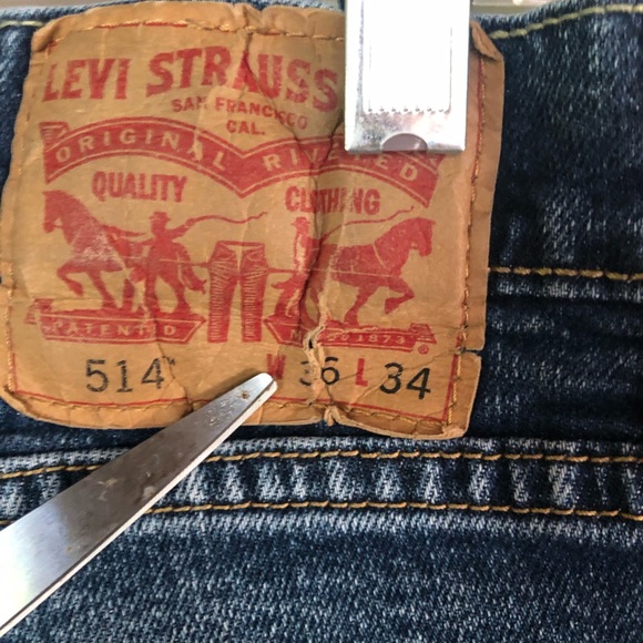 Levi Strauss Mens 514 Slim Straight Jeans 36x34 Blue Denim Faded Medium Wash - Picture 7 of 7